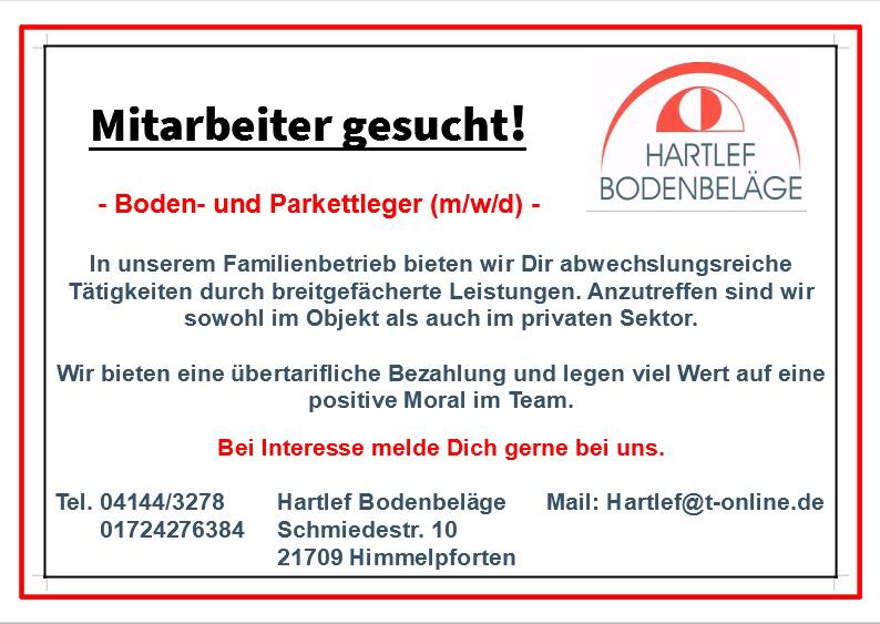 Stellenangebot Stade Bodenbeläge Hartlef